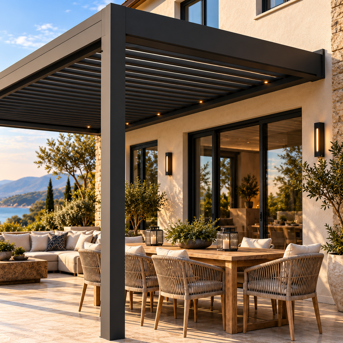 Wall-Mounted Aluminum Pergola